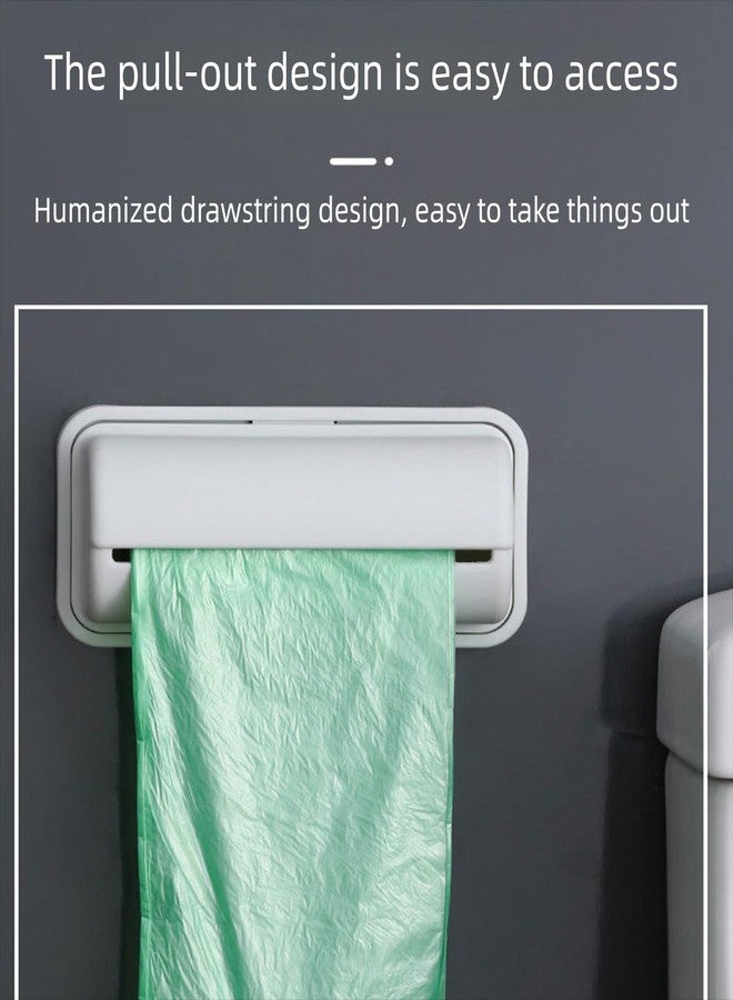 Dranvosk 2Pack Small Trash Bag Dispenser Wall Mount with 2 Hooks for Kitchen Bathroom Waste Bin Can Liner Holder Organizer Under Sink - Image 2