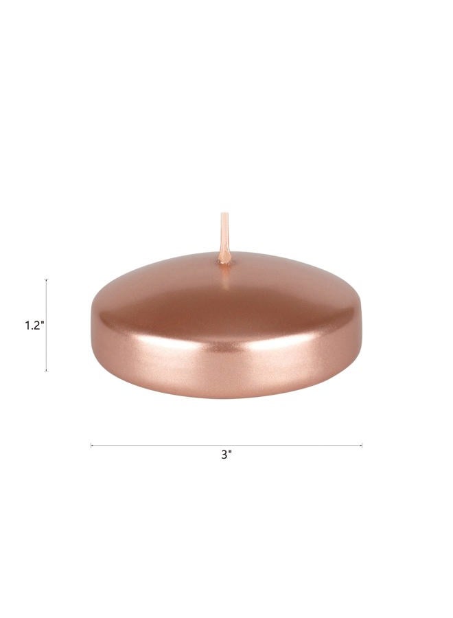 Mega Candles 12 pcs Unscented Rose Gold Floating Disc Candle, Hand Poured Paraffin Wax Candles 3 Inch Diameter, Home Décor, Wedding Receptions, Baby Showers, Birthdays, Celebrations & Party Favors - Image 2