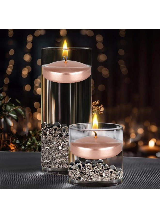 Mega Candles 12 pcs Unscented Rose Gold Floating Disc Candle, Hand Poured Paraffin Wax Candles 3 Inch Diameter, Home Décor, Wedding Receptions, Baby Showers, Birthdays, Celebrations & Party Favors - Image 3