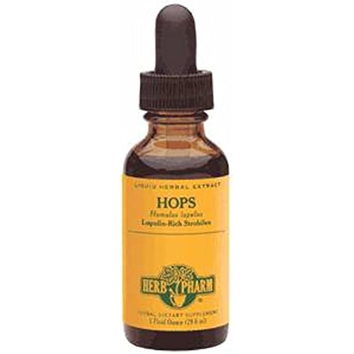 Herb Pharm Certified Organic Hops Liquid Extract for Calming Nervous System Support - 1 Ounce