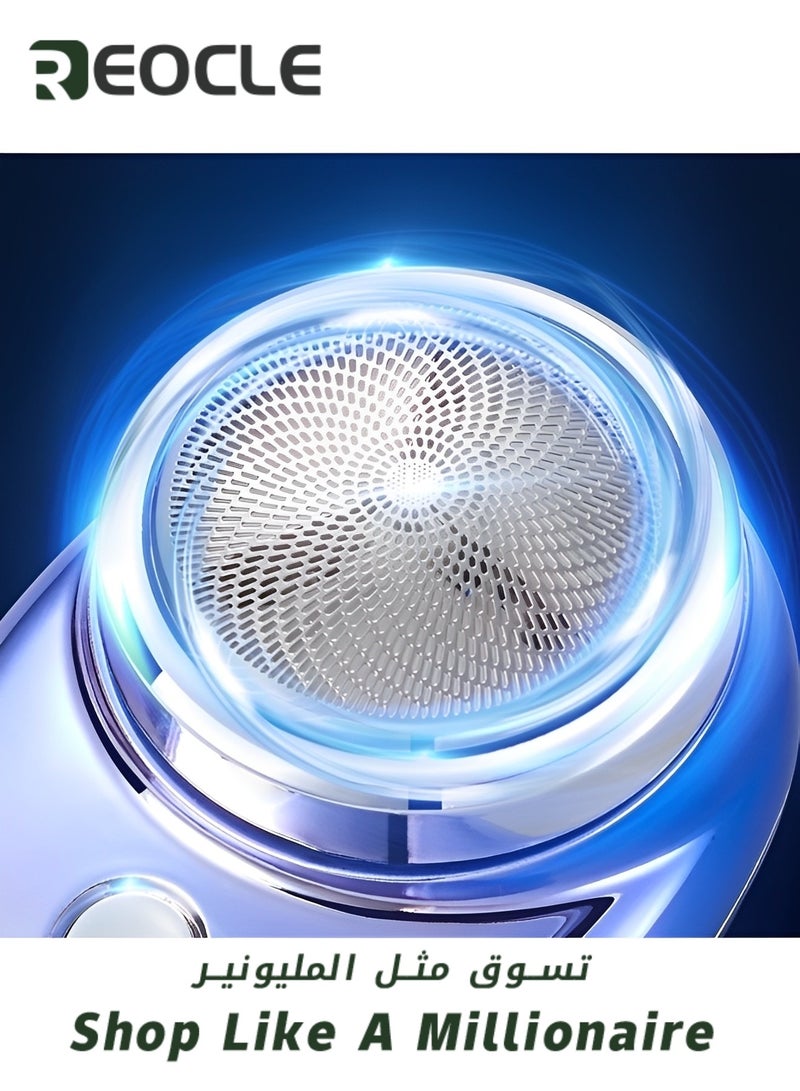 ريوكل ماكينة حلاقة كهربائية صغيرة محمولة للرجال، ماكينة حلاقة كهربائية سحرية قابلة لإعادة الشحن عبر USB، ماكينة حلاقة كهربائية قوية للسفر والمكتب ورحلات العمل - Image 3