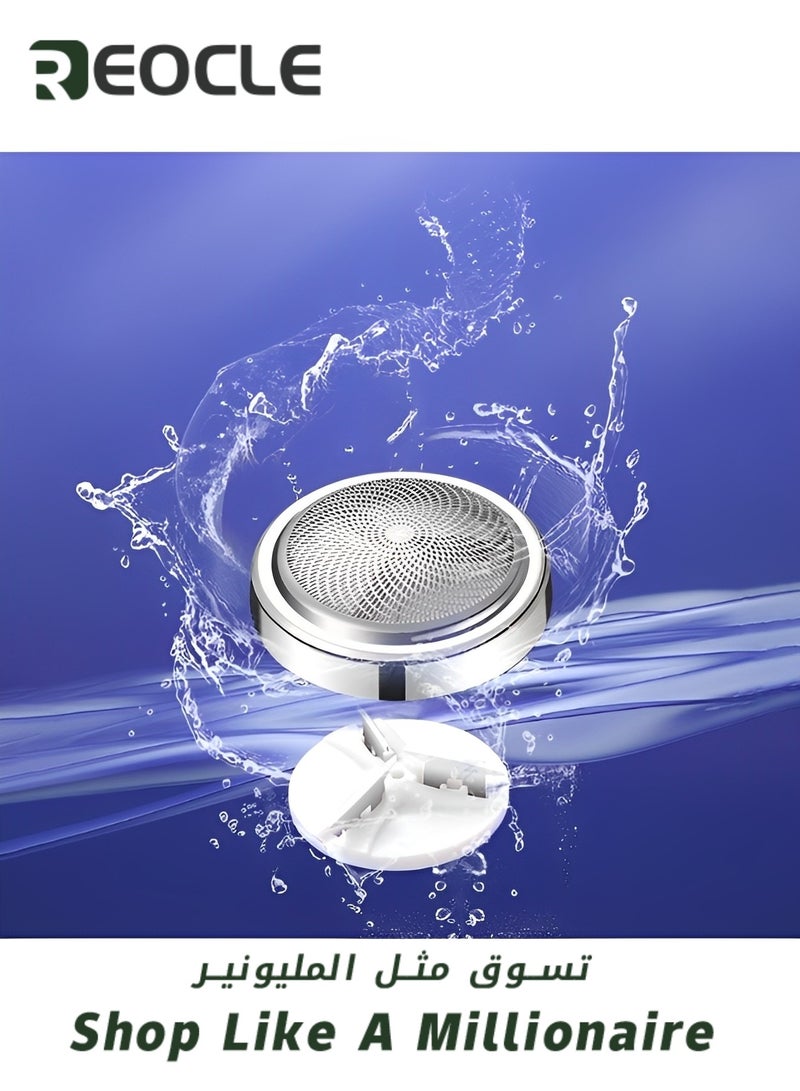 ريوكل ماكينة حلاقة كهربائية صغيرة محمولة للرجال، ماكينة حلاقة كهربائية سحرية قابلة لإعادة الشحن عبر USB، ماكينة حلاقة كهربائية قوية للسفر والمكتب ورحلات العمل - Image 4