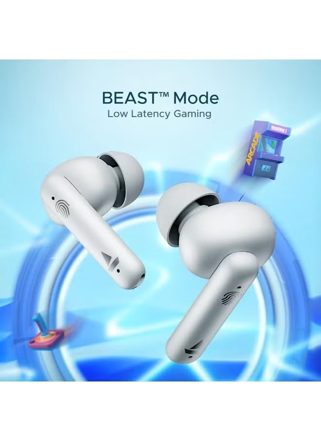 JAJEEK Airdopes 141 Bluetooth TWS Earbuds with 42H Playtime, Low Latency Mode for Gaming, ENx Tech, IWP, IPX4 Water Resistance, Smooth Touch Controls, Pure White - Image 4