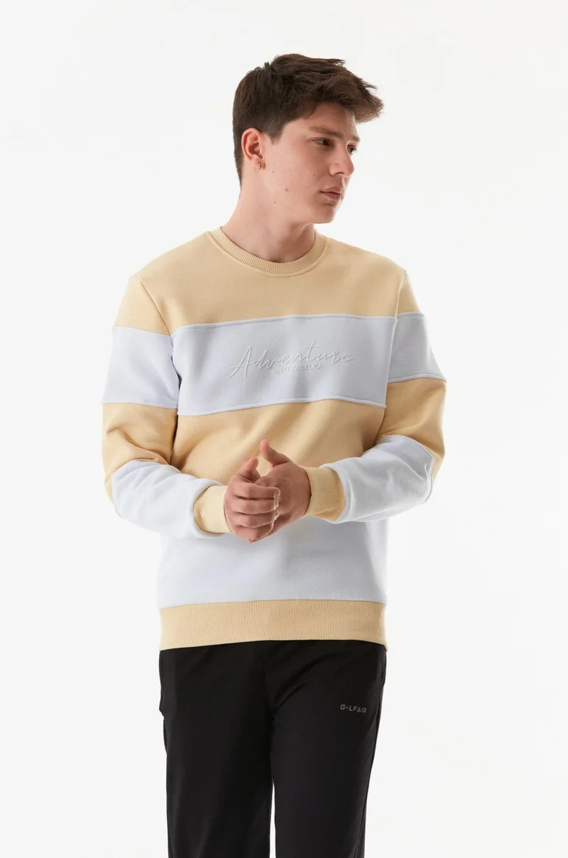 فولامودا Color Block Text Printed Crew Neck Sweatshirt
