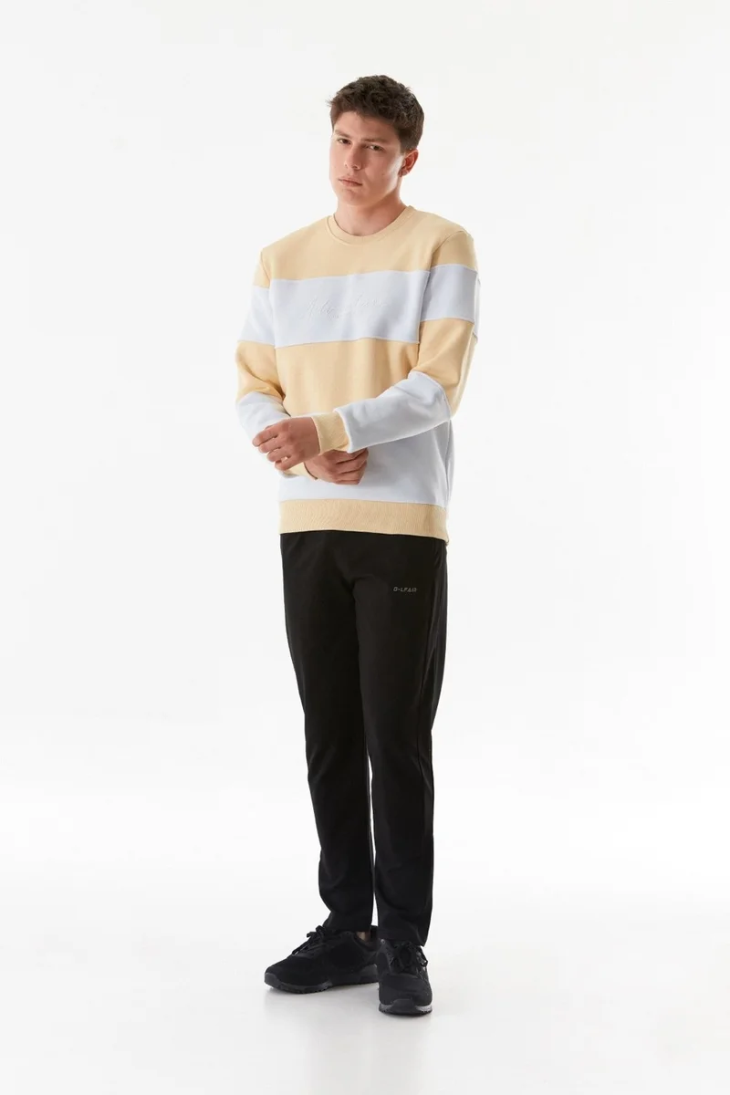 فولامودا Color Block Text Printed Crew Neck Sweatshirt