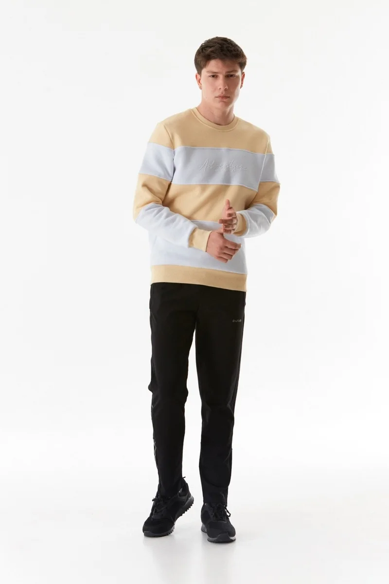 فولامودا Color Block Text Printed Crew Neck Sweatshirt