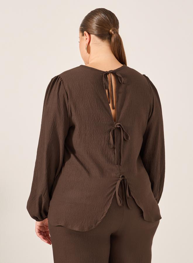 Styli Plus Size Solid Long Sleeve Top - Image 4