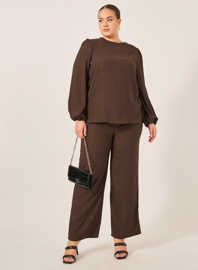 Styli Plus Size Solid Long Sleeve Top - Image 2