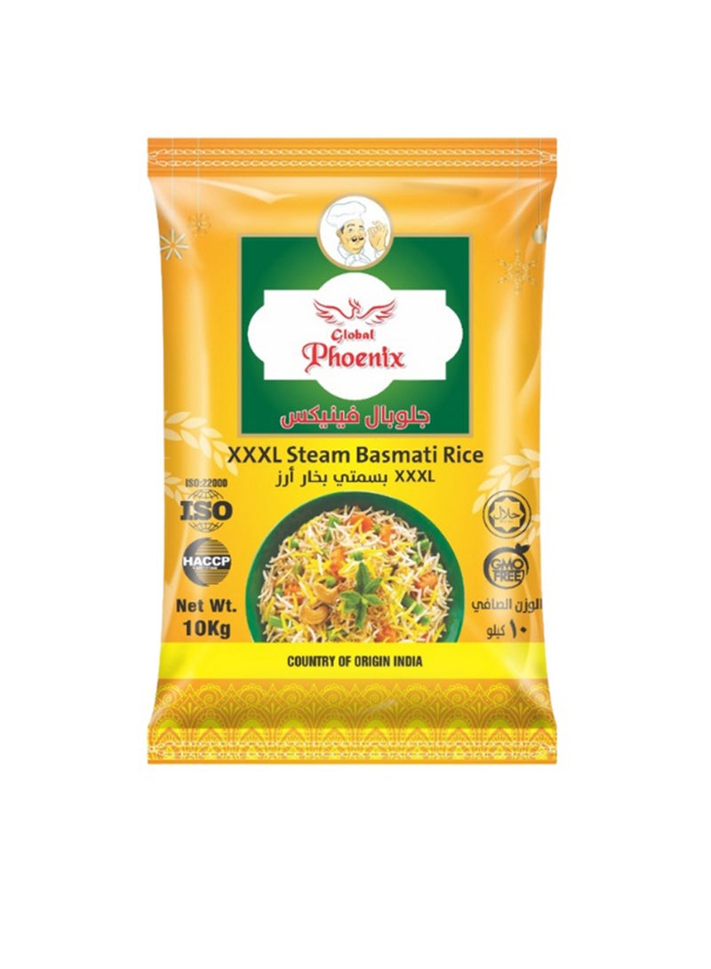global phoenix أرز بسمتي غلوبال فينيكس XXXL طويل الحبة 1121 مطهو على البخار 10 كجم - Image 1