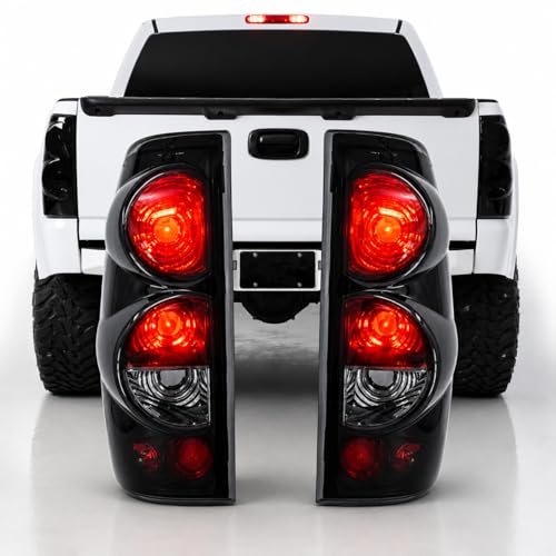 CPW Tail Lights Compatible with Chevy Silverado 1500/2500(1999-2006)/Silverado 3500(2001-2006)/2007 Classic/GMC Sierra 1500/2500(1999-2002)/Sierra 3500(2001-2002)(Black Smoke) - Image 2