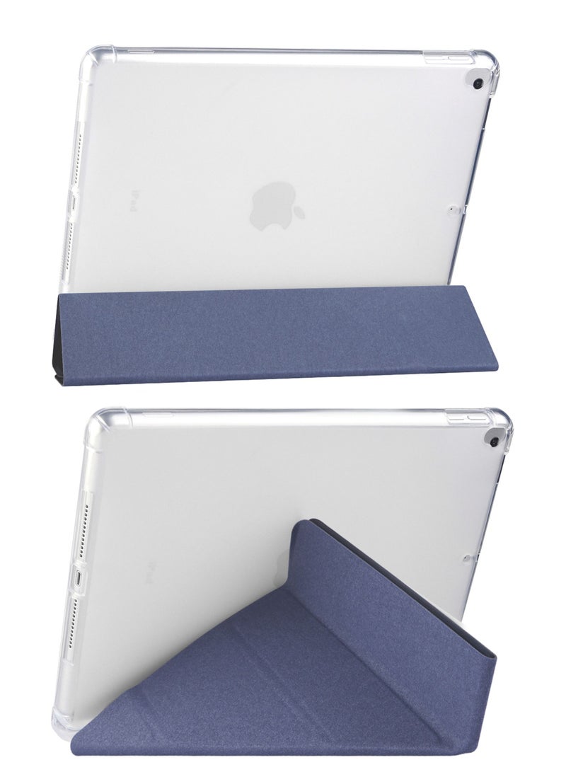 كابتن تيك حافظة لجهاز iPad مقاس 10.2 بوصة (الجيل التاسع / الثامن / السابع 2021/2020/2019) مع حامل أقلام رصاص شفاف وغطاء خلفي شفاف وحامل رفيع وغطاء لوحي مقاوم للصدمات للاستيقاظ / النوم التلقائي - Image 2