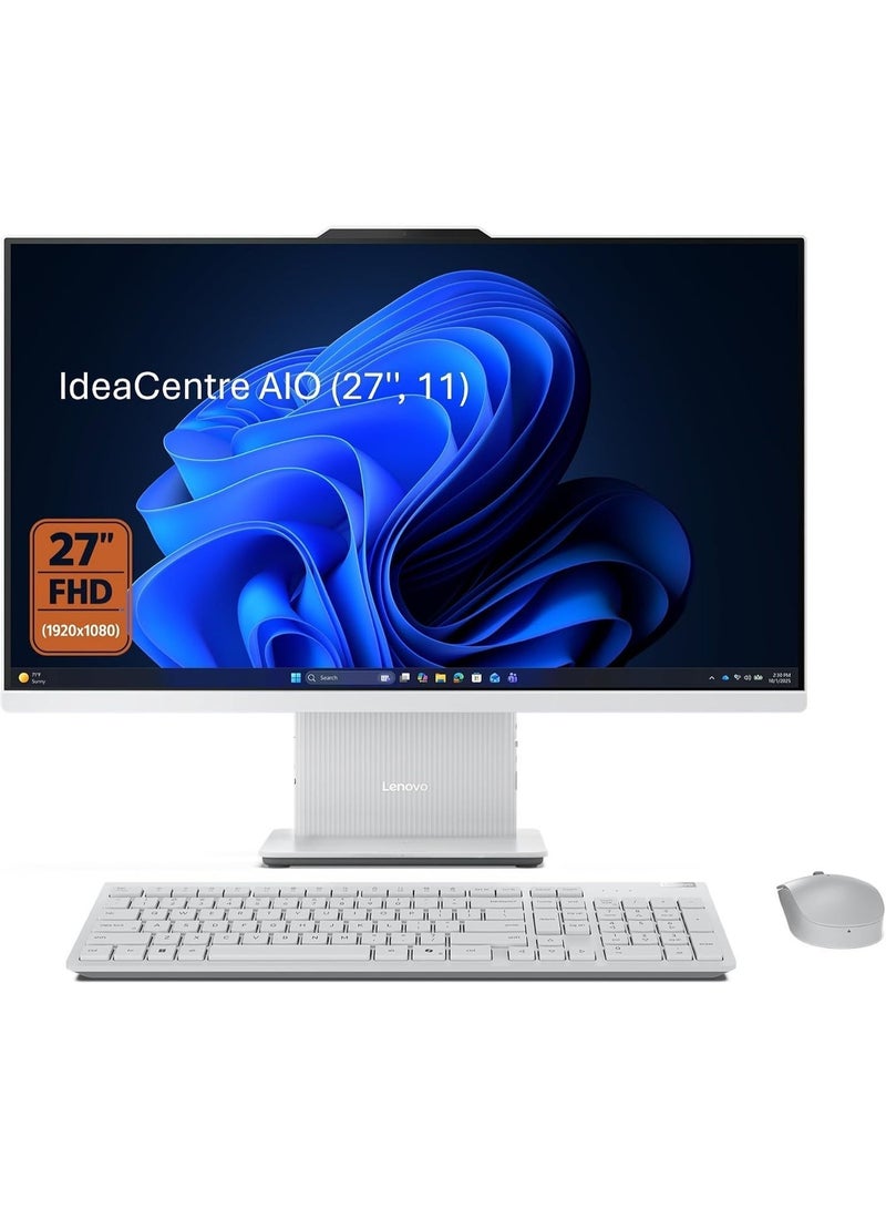 لينوفو Lenovo IdeaCentre AIO 27 Desktop PC, 27" FHD IPS Display, Intel Core Ultra 7 256V Processor, 16GB LPDDR5X RAM, 512GB PCIe SSD, Upgraded to Windows 11 Home, Cloud Grey Cloud Grey - Image 1