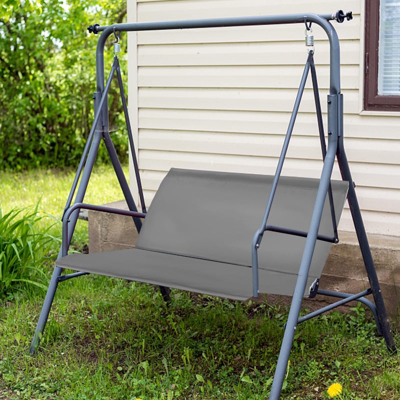 Baizoy Porch Patio Swing Seat Cover Replacement,600D Thickened Oxford Waterproof Swing Replacement,Cushion Protection,Outdoors Covers Seater for Bench,Seats Swings 3-Seat Garden (Gray, 58.2x19.7x19.7 inch) - Image 5