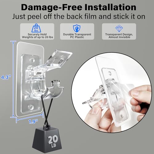 Antimbee 12-Pack No Drill Needed Curtain Rod Brackets, Self Adhesive Rod Holders, Multipurpose Nail Free Stick on Curtain Rod Hooks, Curtain Hangers for Dorm, Bathroom, Bedroom, Livingroom Decor - Image 5