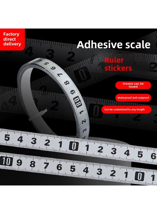 Adhesive Double-Sided Tape Ruler Electroplating Home Measuring Tool Mechanical Abrasive Tool Special Measuring Ruler-Model:White Centimeter Parted 2m 1-0-1m - Image 2