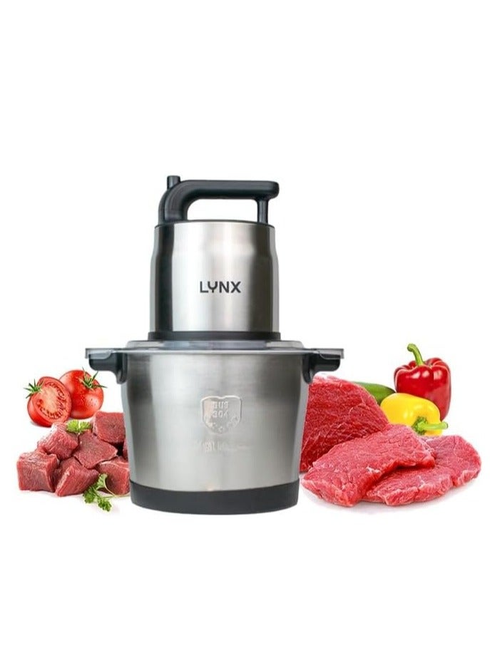 lynx Heavy-Duty Electric Meat Chopper 1200W – High-Performance 6.5L Stainless Steel Food Processor for Chopping, Mincing, and Grinding Meat, Vegetables, Fruits, and More  LY-CH-5007 - Image 1