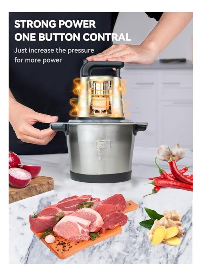 lynx Heavy-Duty Electric Meat Chopper 1200W – High-Performance 6.5L Stainless Steel Food Processor for Chopping, Mincing, and Grinding Meat, Vegetables, Fruits, and More  LY-CH-5007 - Image 4
