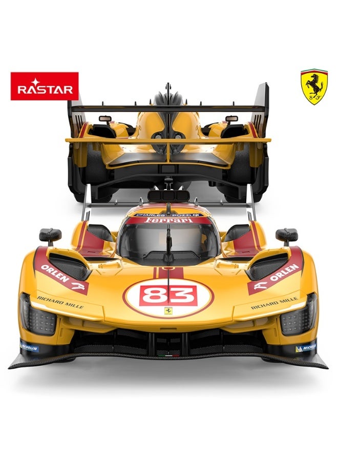 Rastar 1:14 Scale Ferrari 499P-N83 Yellow USB Charging Remote Control Car, Officially Licensed Ferrari RC Toy Car for Kids - Image 4