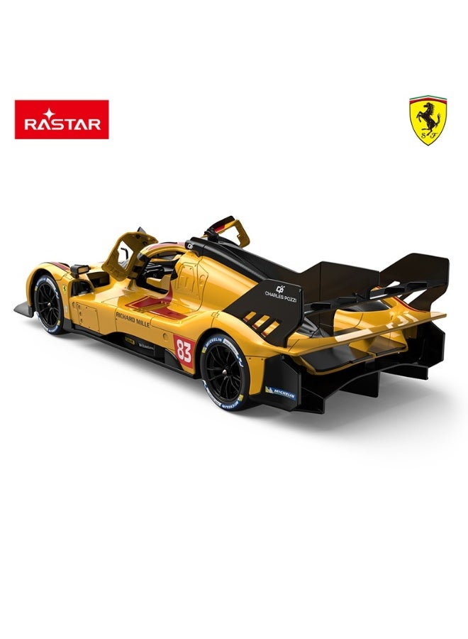 Rastar 1:14 Scale Ferrari 499P-N83 Yellow USB Charging Remote Control Car, Officially Licensed Ferrari RC Toy Car for Kids - Image 2