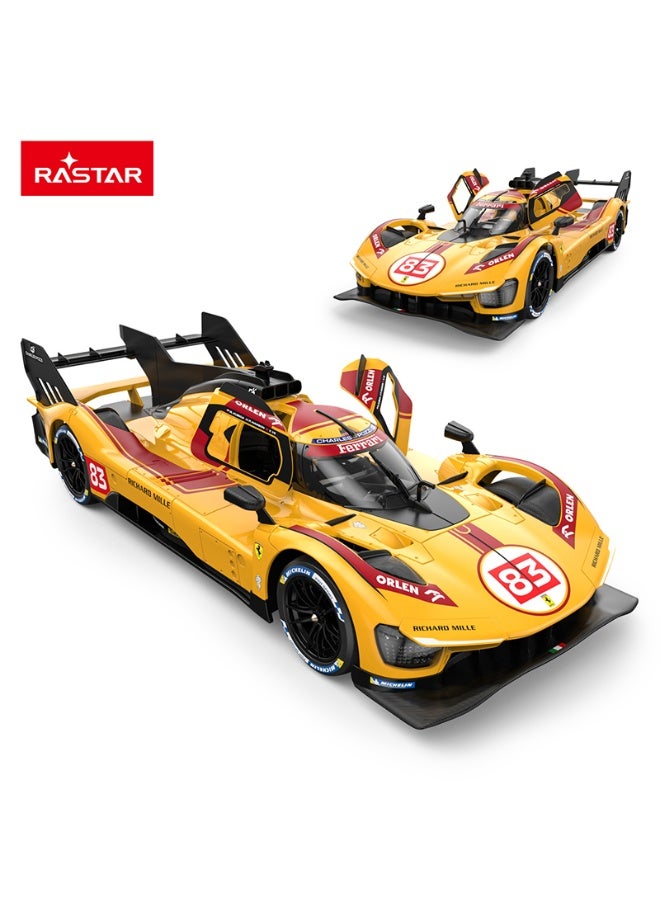 Rastar 1:14 Scale Ferrari 499P-N83 Yellow USB Charging Remote Control Car, Officially Licensed Ferrari RC Toy Car for Kids - Image 3