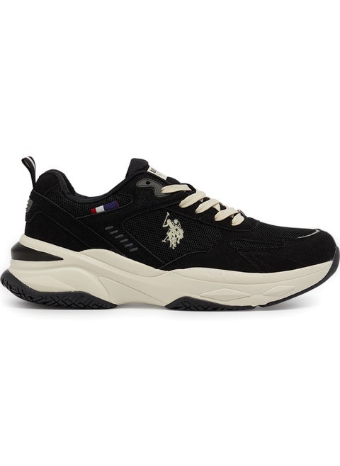 Men's Black Low-Top Sneakers - Lightweight Lace-Up Design, Comfortable for Everyday Outfits