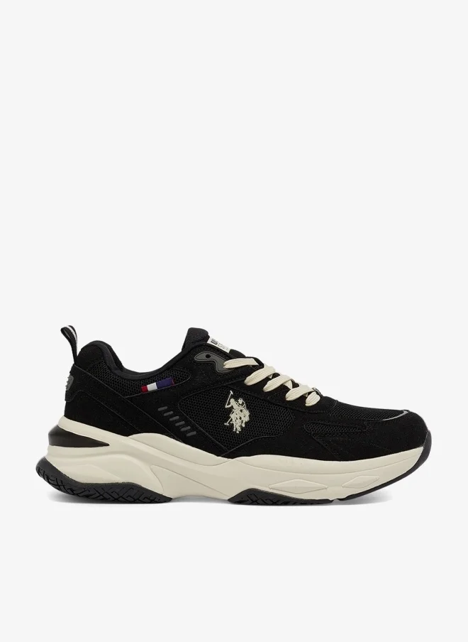 U.S. Polo Assn. Men's Black Low-Top Sneakers - Lightweight Shoes Lace-Up Design, Comfortable for Everyday Outfits