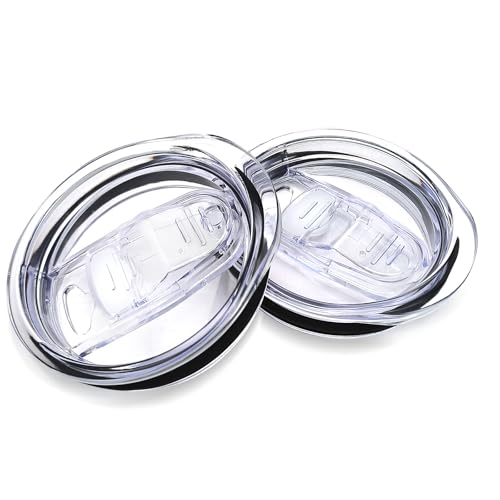 XccMe 20oz Skinny Tumbler Replacement Lids 2 Pack,Spill Proof Splash Resistant Silicone Sliding Covers,Straw Friendly, BPA Free - Image 1