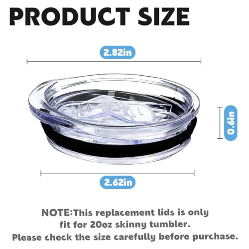 XccMe 20oz Skinny Tumbler Replacement Lids 2 Pack,Spill Proof Splash Resistant Silicone Sliding Covers,Straw Friendly, BPA Free - Image 2
