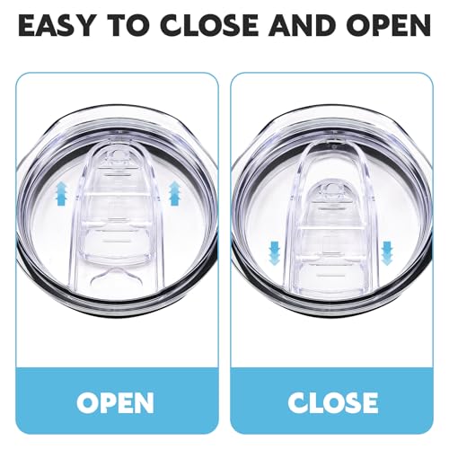 XccMe 20oz Skinny Tumbler Replacement Lids 2 Pack,Spill Proof Splash Resistant Silicone Sliding Covers,Straw Friendly, BPA Free - Image 5