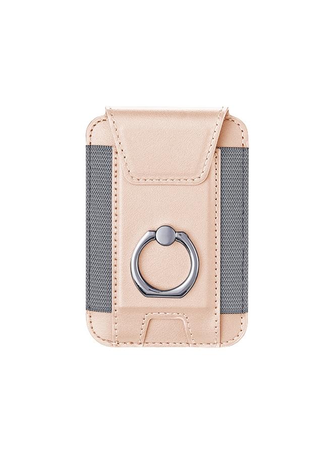 The Bros Two Cards MagSafe Magnetic Leather Card Bag with Ring Holder