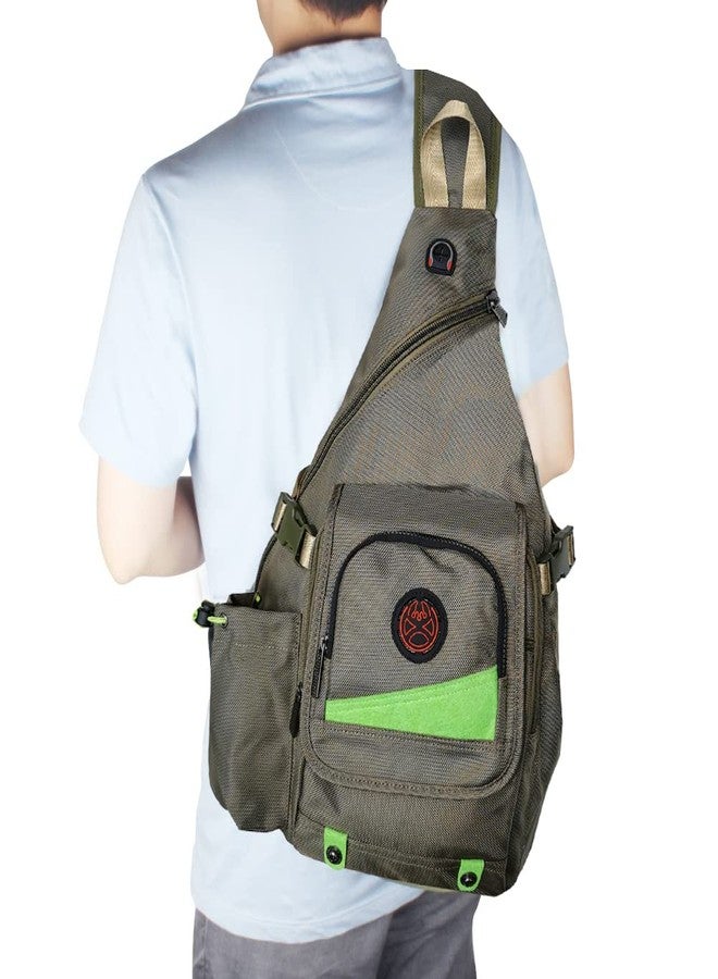 Innturt Large Sling Bag Backpack Pack 13" 14" Laptop Bag Satchel Festival Travel Backpack (Green) - Image 2