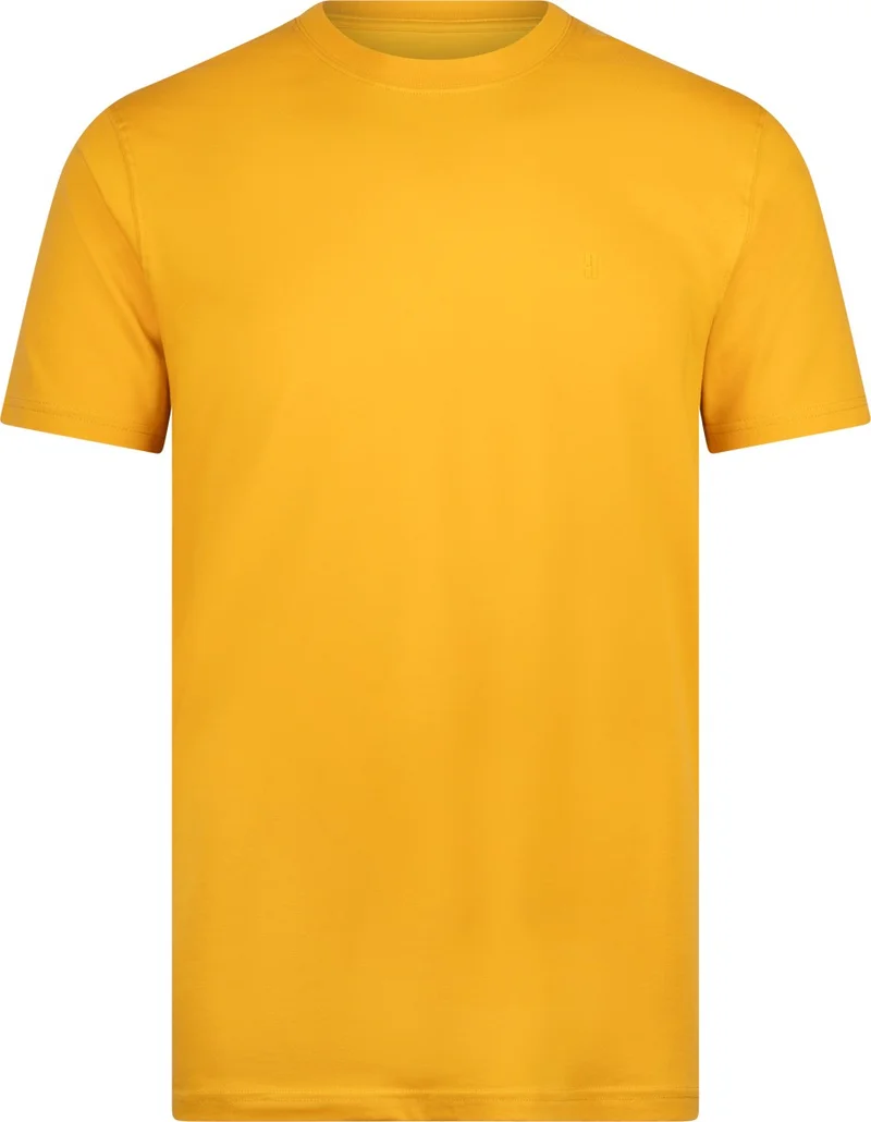هاتيموغلو Yellow Regular Fit Crew Neck Cotton Basic T-Shirt