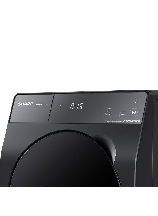 شارب K-PRO Washing Machine Fully Automatic 13 Kg Inverter - 13 kg ES-FP132KLE-G Dark Silver - Image 2