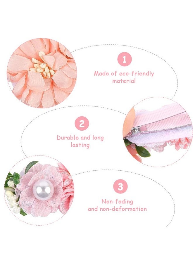 PALAY PALAY® 3pcs Flower Hair Clips for Girls Pearl Hair Clips Bridal Hair Accessories Hair Barrettes Hair Accessories Hair Dressing for Flower Girls - Image 3