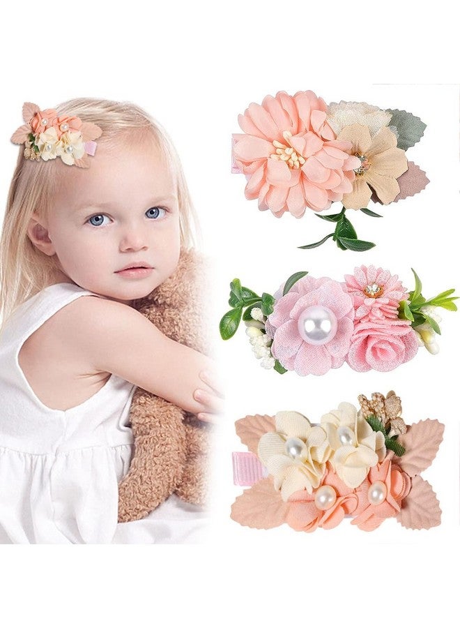 PALAY PALAY® 3pcs Flower Hair Clips for Girls Pearl Hair Clips Bridal Hair Accessories Hair Barrettes Hair Accessories Hair Dressing for Flower Girls - Image 1