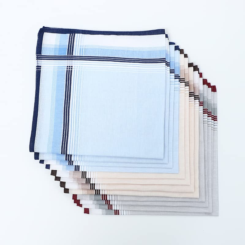 GB Selected Soft Cotton Handkerchiefs for Men with Elegant Pattern in Assorted Color, 16 inches Large hankies, Pack of 12 - Image 4