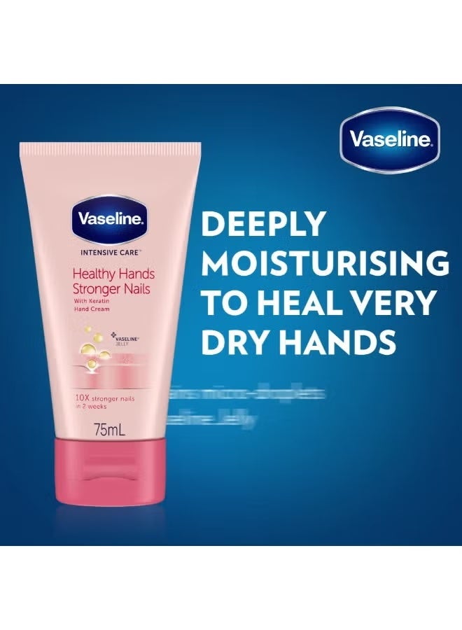 Vaseline Hand Cream, Healthy Hands and Stronger Nails Hand and Nail Cream (75 ml) - Image 2