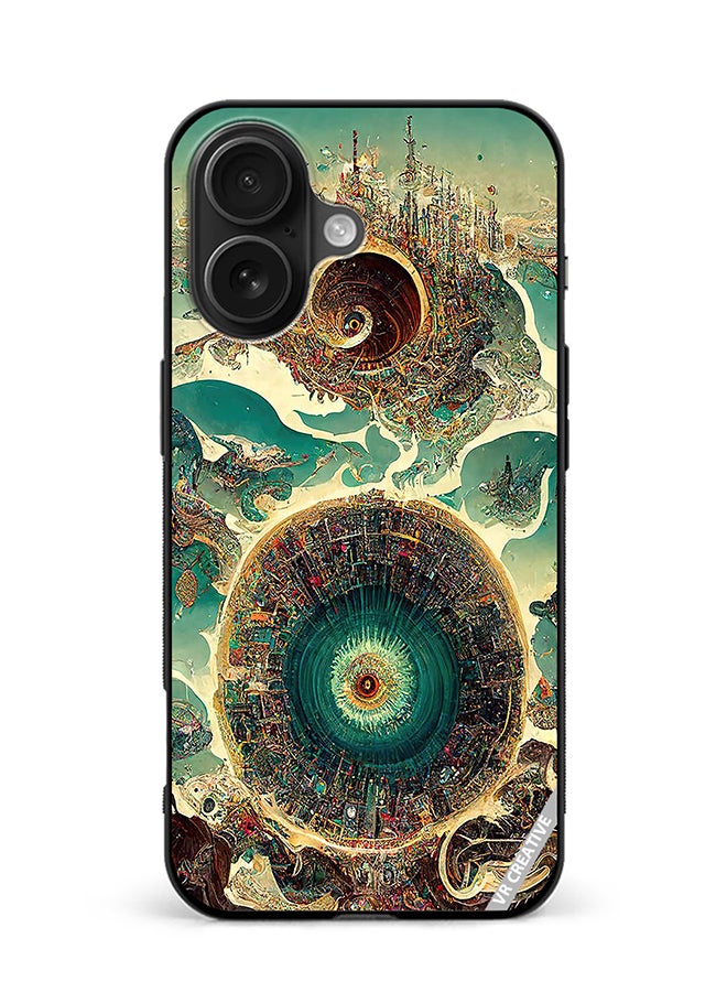 Protective Case Cover For Apple iPhone 16 Plus Surreal City Design Multicolour