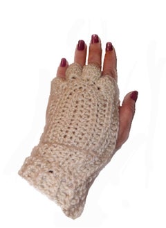 Generic Women fingerless gloves mittens opened warmers tricot with paws  - Image 2
