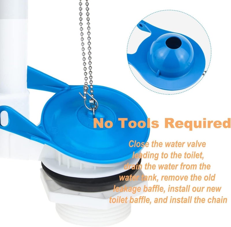 Lceyco Gerber Toilet Flapper Replacement, 2 Pack 3 inch for Gerber 99-788 with 2 Toilet Handle Chains Lecyco Rubber Water Saving, Easy to Install 2 - Image 2