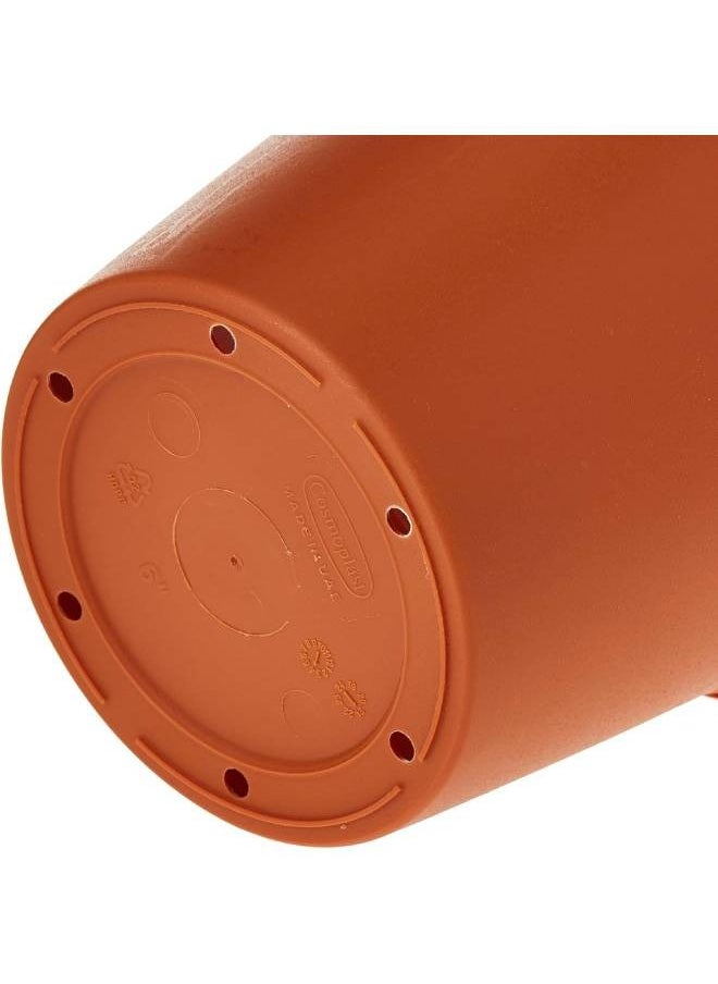 Cosmoplast Cosmoplast Plastic Round Flowerpot 6” With Tray (Terracotta)  - Image 3