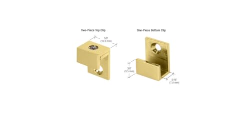 CRL Brass 5/8" Wide Mirror Clip Set - Image 2