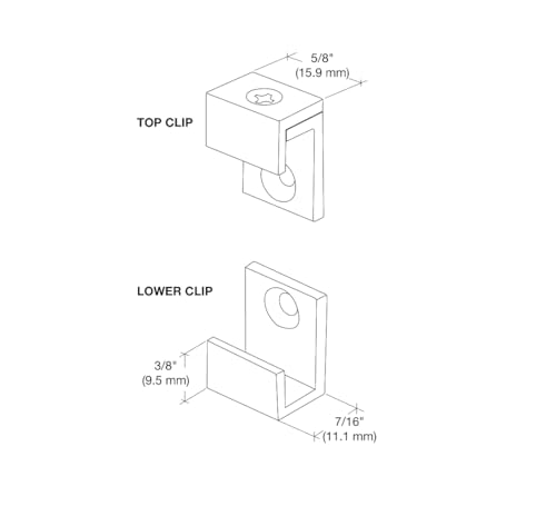 CRL Brass 5/8" Wide Mirror Clip Set - Image 4
