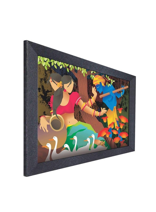 راندم لوحة تجريدية متعددة الألوان مؤطرة عشوائية (RP-2393)، 18 بوصة × 12 بوصة - Image 3