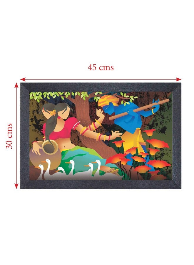 راندم لوحة تجريدية متعددة الألوان مؤطرة عشوائية (RP-2393)، 18 بوصة × 12 بوصة - Image 4