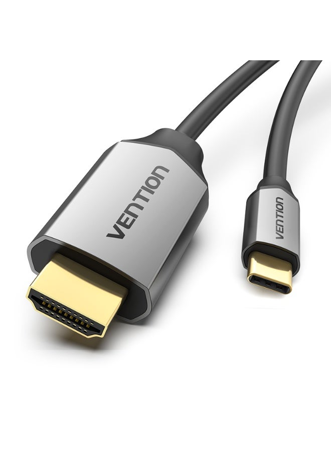 VENTION Type-C to HDMI Cable 1M Black Metal Type Model # CGSBF - Image 2