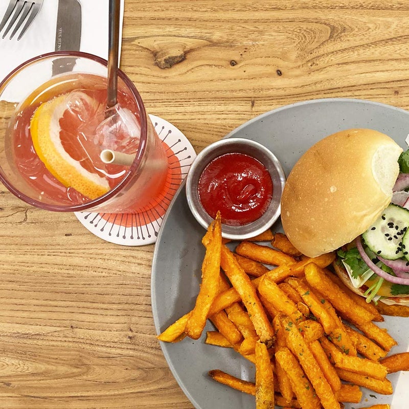 AD Set of 6 Coasters for Drinks Absorbing Round Ceramic Stone Coaster with Cork Base Tabletop Protection Mat for Mugs and Cups Office Kitchen (Black Holder) - Image 2