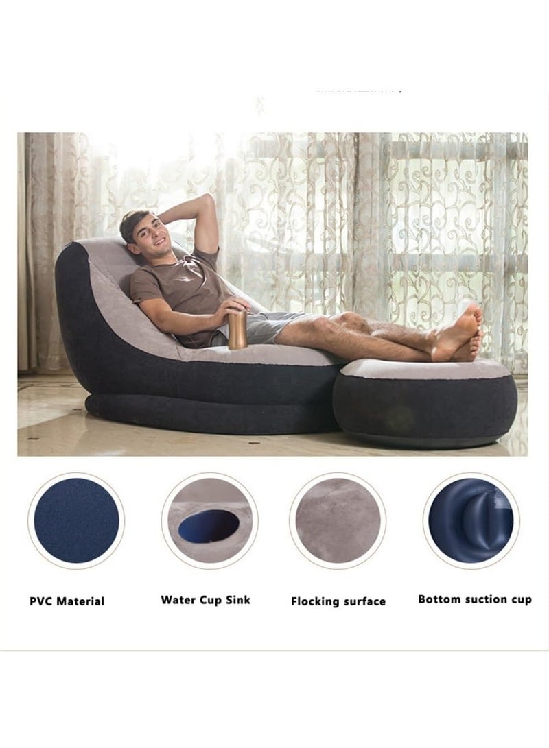 انتكس كرسي قابل للنفخ ، أريكة هوائية أريكة قابلة للنفخ ، كرسي صالة قابل للنفخ لغرفة المعيشة الداخلية - Image 5