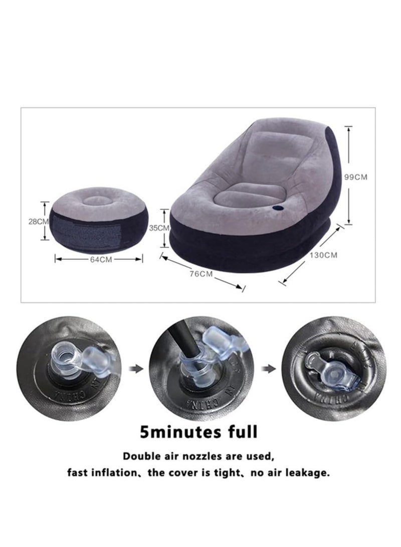 انتكس كرسي قابل للنفخ ، أريكة هوائية أريكة قابلة للنفخ ، كرسي صالة قابل للنفخ لغرفة المعيشة الداخلية - Image 3