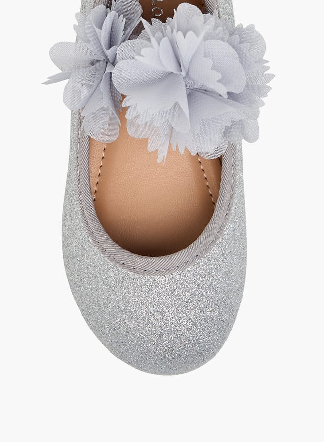 Flora Bella By Shoexpress Girls Embellished Ballerina Shoes With Elasticated Strap - Image 3
